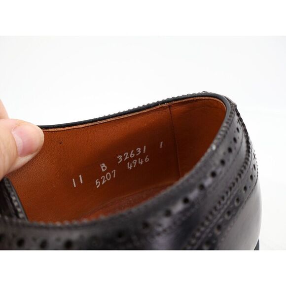 Allen Edmonds Men's Sanford Oxford Size 11 B Cap Toe Brogue Dress Shoe Black - Picture 11 of 12